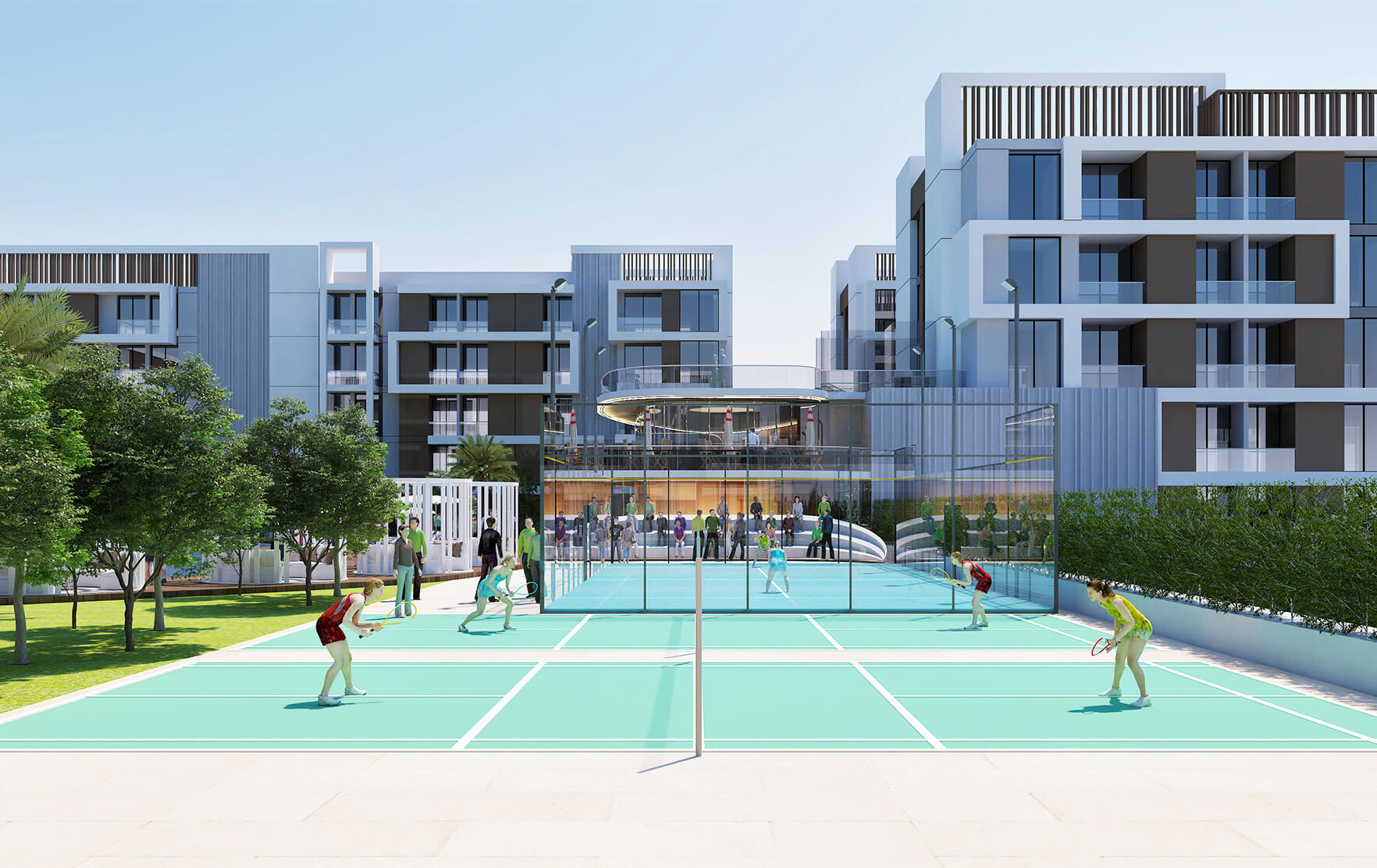 Enjoy outdoor badminton courts at Torino by Oro24 for active living.