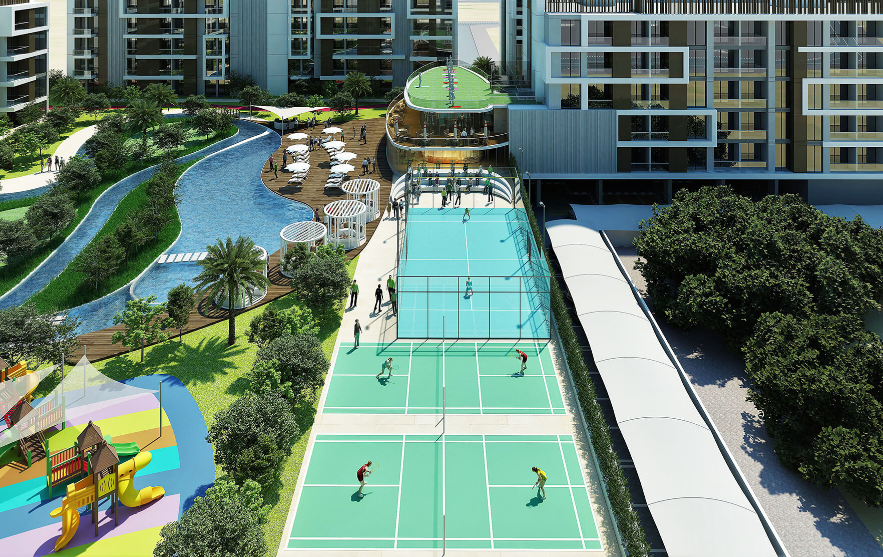 Multi-purpose sport court at Torino by Oro24 for recreational activities.